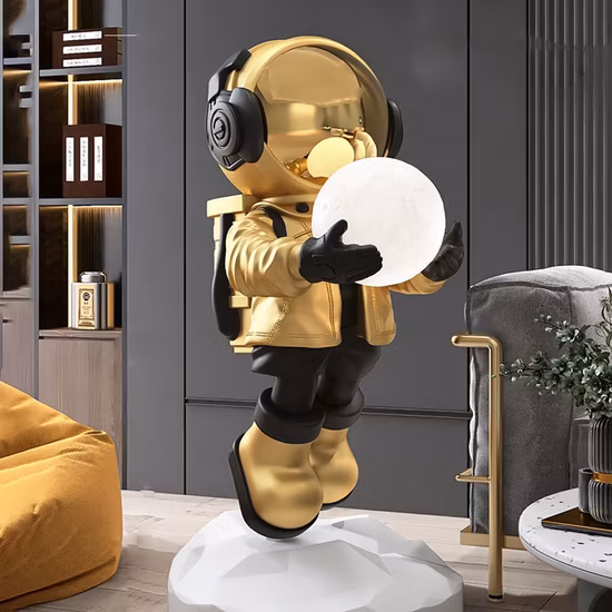 Moderne Astronautenstatue, luxuriöse Heimdekoration, lebensgroße Fiberglas-Astronautenstatue zum Verkauf