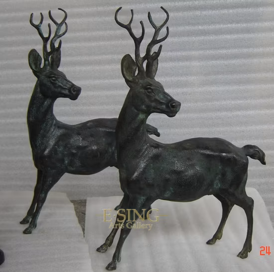 Bronzene Metall-Elch-lebensgroße Tier-Hirsch-Skulptur zum Verkauf