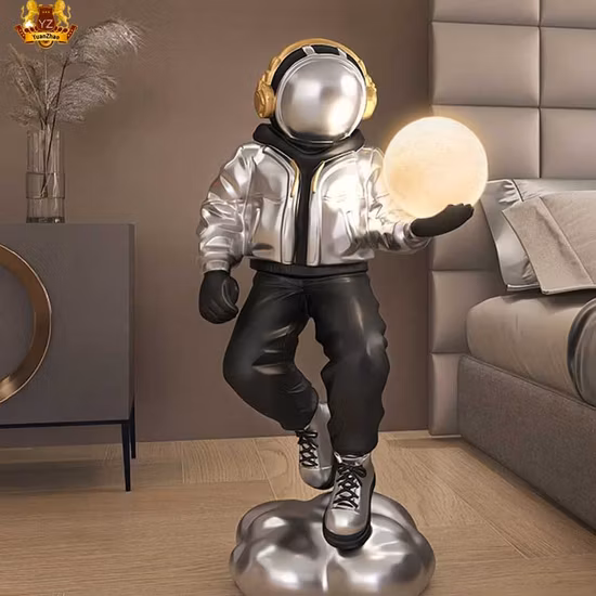Lebensgroßer realistischer Fiberglas-3D-Astronauten-Großhandel für den Außenbereich, Garten-Fiberglas-Astronautenstatue