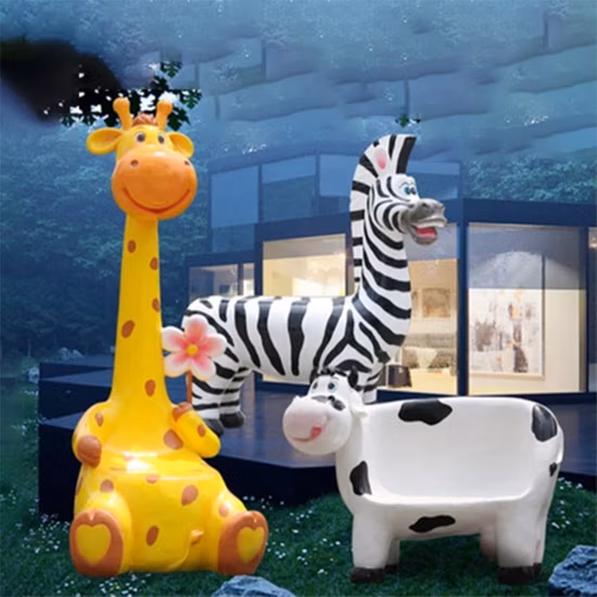 Harz Fiberglas Tier Giraffe Zebra Kuh Statue Skulptur zu verkaufen