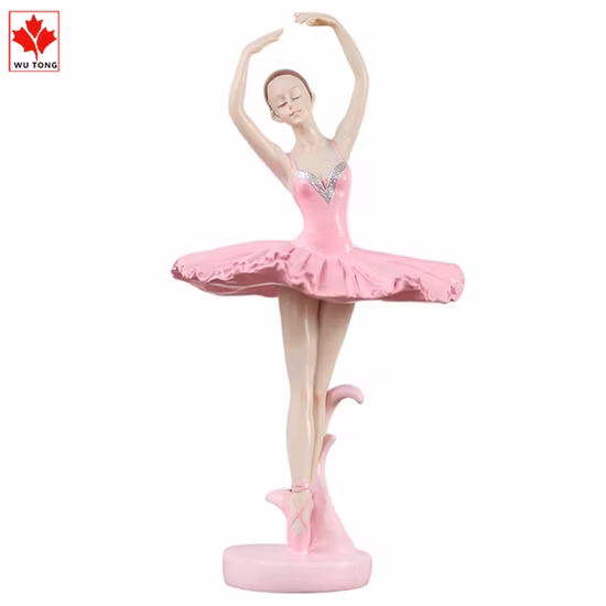 Ballett-Tänzerin-Statue, Kunstharz, Mädchen-Kunstskulptur, Schreibtisch-Ornament für Heimbüro-Dekoration, Rosa