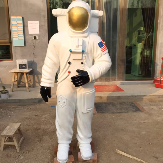 Moderne Kunst-Design-Harz-Astronauten-Skulptur, lebensgroße Fiberglas-Astronauten-Raumfahrer-Statue